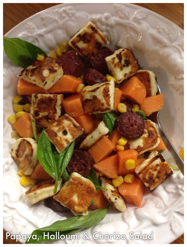 Papaya & Halloumi salad