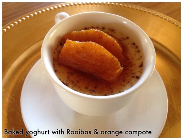 Baked yoghurt with Rooibos & orange compote