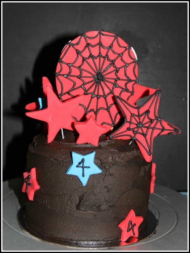 Double-choc SpiderMan Celebration Cake - back